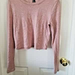 Forever 21 Long Sleeve Pale Pink Tee Size Large