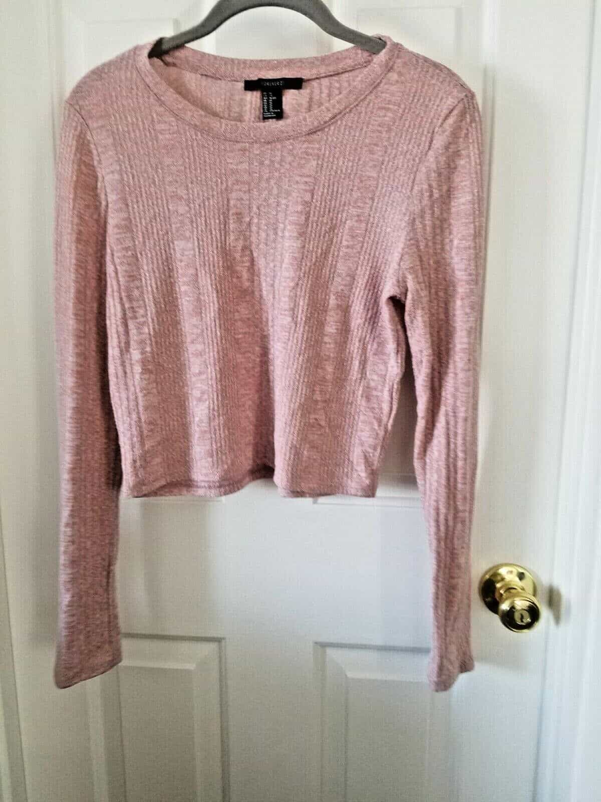 Forever 21 Long Sleeve Pale Pink Tee Size Large