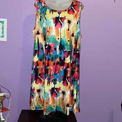 Multi Color Sleeveless Dress Size 2XL