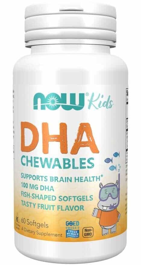 Now Kids DHA Chewables 60 gels Fruit Flavor Brain Health 100mg