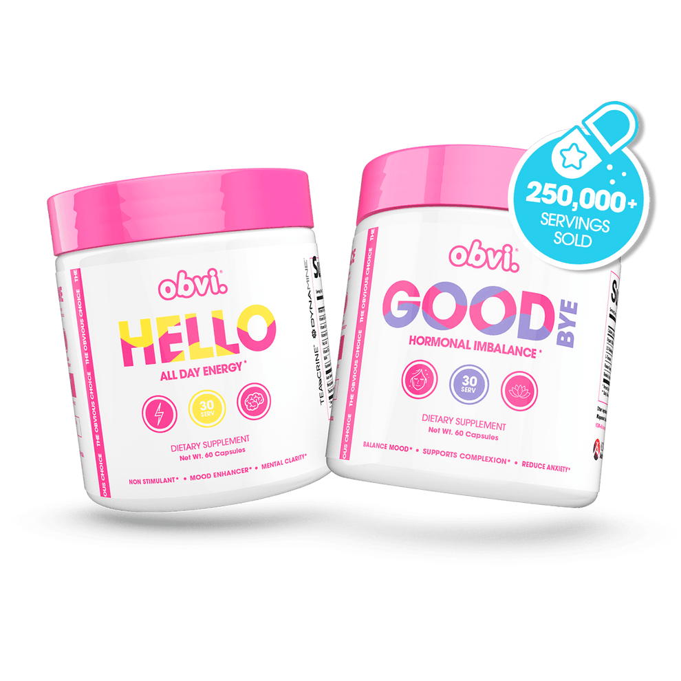 Obvi HELLO and GOODBYE Combo Pack 60 Caps ENERGY & HORMONAL STACK – NEW