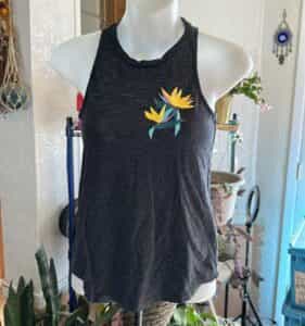 Old Navy Black Tank Top Bird of Paradise Graphic Size 8