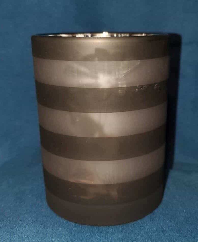Partylite ‘AFTER DARK’ VOTIVE tea light  HOLDER Daisy and stripes