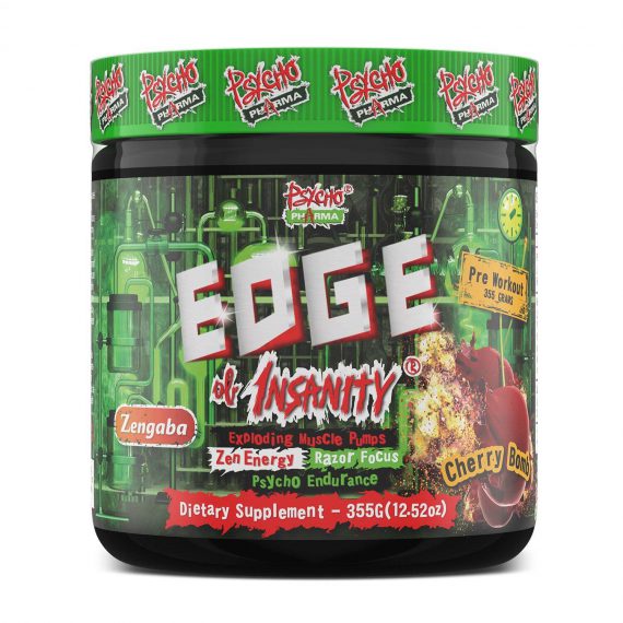 Psycho Pharma EDGE OF INSANITY 25SRV Extreme Pre-Workout SELECT FLAVOR – NEW