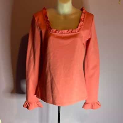 Rachel Parcell Pink Stretch Long Sleeve Pullover Top Size Large
