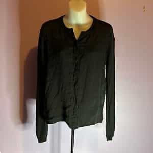 Reed Karloff Black Snap Closure Blouse Size Small