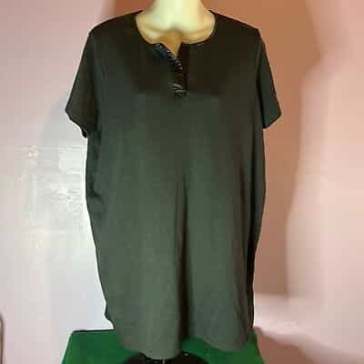 Roaman’s Black Short Sleeve Pullover Cotton Blend T-Shirt Size Medium