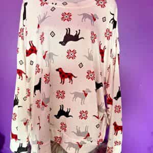 Secret Treasures Long Sleeve White with dogs Pattern Size 3X