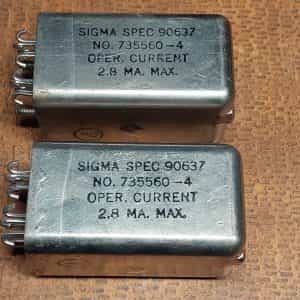 Sigma 90637 relay 735560-4 lot of 2