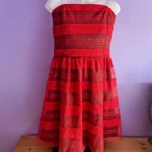 Studio Y Red/Black Strapless Dress Size 13/14