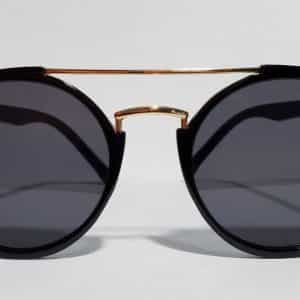 Sunglasses Women’s Black Frame Gold Trim Jan’s Fancy Excellent Condition 