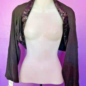 Tempo Paris Women’s Black Sequined Bolero Size Large