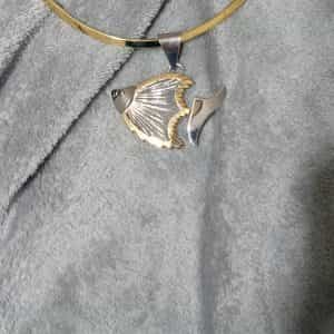 Vintage fish choker necklace