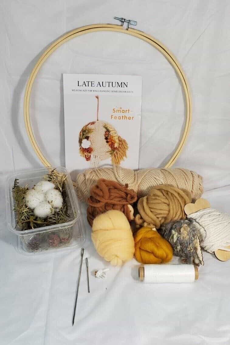 Weaving Kit Late Autumn Wool and Cotton Dried Botanicals