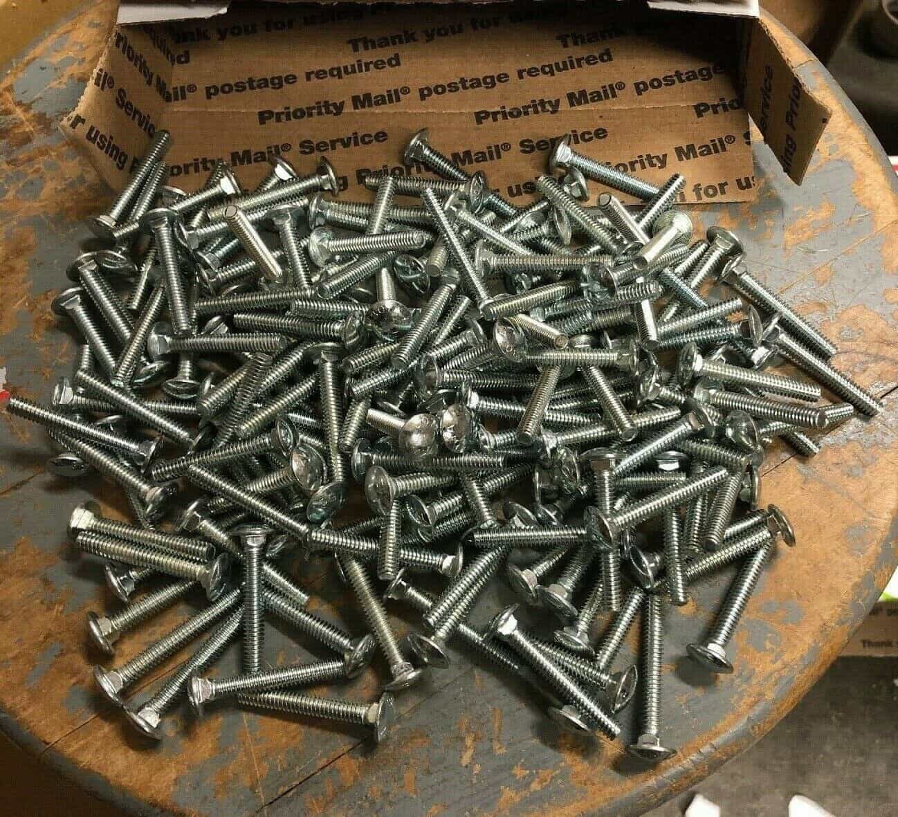 4 POUND Carriage Bolt 1/4-20 x 1-1/4″ Round Head Square Neck Zinc Plated Steel