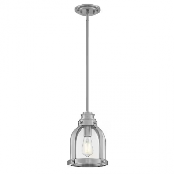 westinghouse-lighting-6117800-cindy-1-light-brushed-nickel-shaded-mini-pendant-with-clear-glass
