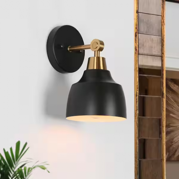 lnc-bmuqmfhd160w1v8-modern-black-wall-sconce-bathroom-vanity-light-1-light-powder-room-wall-light-with-brass-plated-arm-and-bell-metal-shade