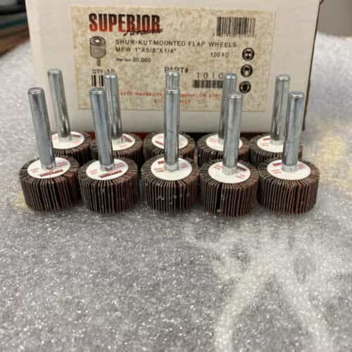 lot-of-10-superior-10103-flap-wheel-mounted-1-x-5-8-x-1-4-p120-ao