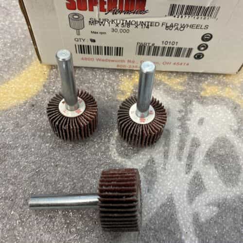 lot-of-3-superior-10101-flap-wheel-mounted-1-x-5-8-x-1-4-p60-ao
