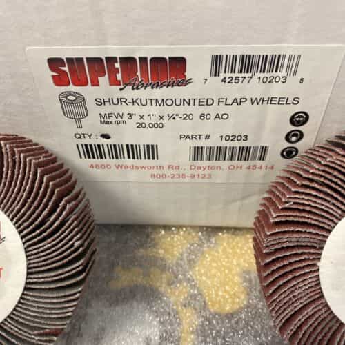 lot-of-2-superior-10203-flap-wheel-mandrel-3-x-1-x-1-4-20-p60-ao
