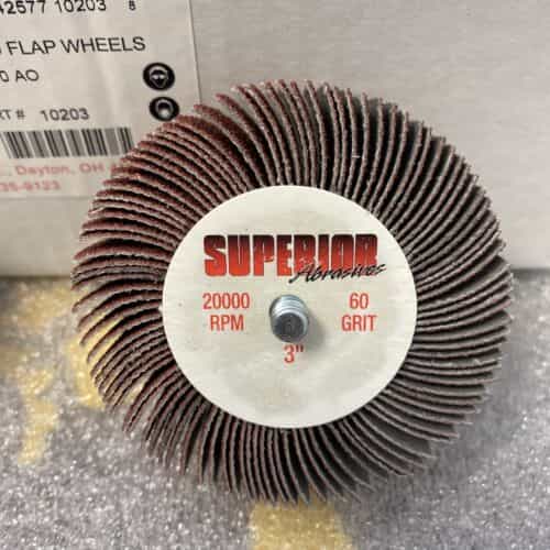 lot-of-2-superior-10203-flap-wheel-mandrel-3-x-1-x-1-4-20-p60-ao