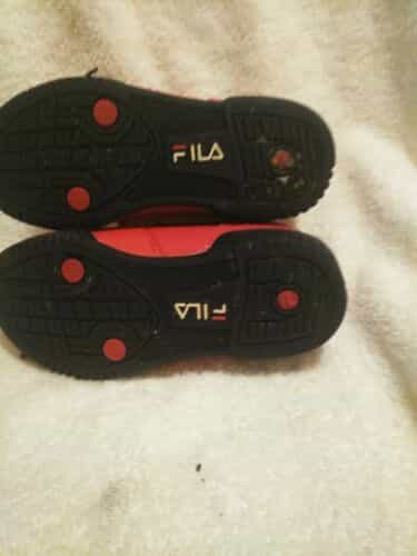 fila-red-leather-kids-sneakers-sz-10
