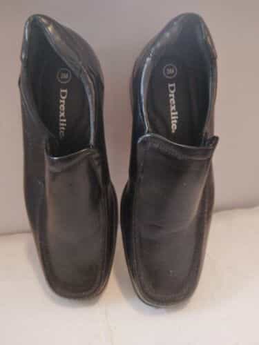 drexlite-toddler-boys-black-slip-on-dress-shoes-size-3m-euc