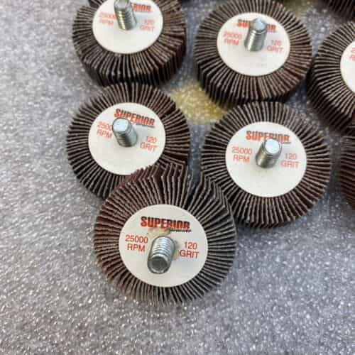 10-superior-10169-flap-wheel-mandrel-1-1-2-x-1-2-x-1-4-20-aluminum-oxide-p120