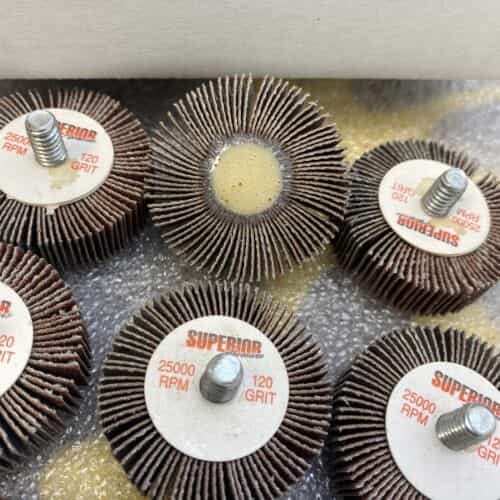10-superior-10169-flap-wheel-mandrel-1-1-2-x-1-2-x-1-4-20-aluminum-oxide-p120