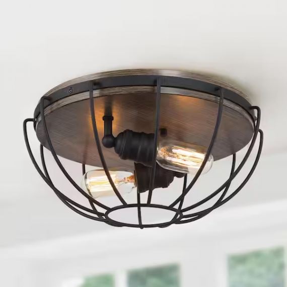 lnc-fqyr3mhd1392047-industrial-black-semi-flush-mount-2-light-14-5-in-cage-rustic-bedroom-ceiling-lights-with-wood-accents