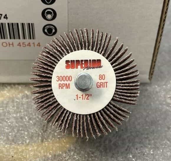 lot-of-3-superior-10174-flap-wheel-mandrel-1-1-2-x-1-x-1-4-20-p80-ao