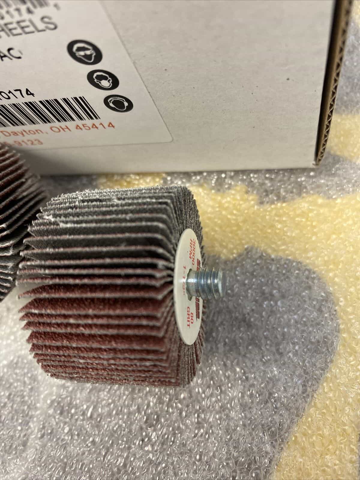 lot-of-3-superior-10174-flap-wheel-mandrel-1-1-2-x-1-x-1-4-20-p80-ao