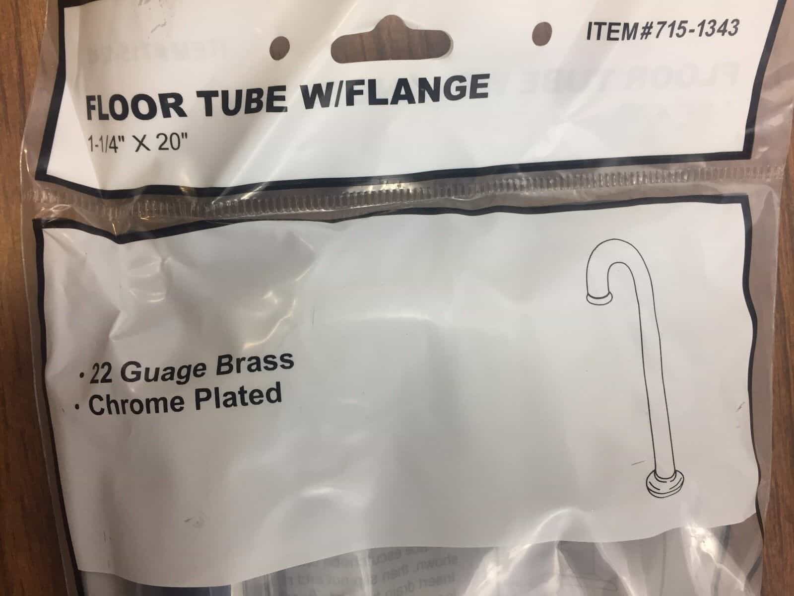 lot-of-8-floor-tube-w-flange-1-1-4-x-20-1-2-22-gauge-brass-chrome-plated