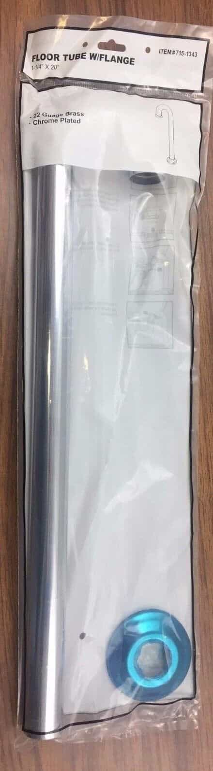 lot-of-8-floor-tube-w-flange-1-1-4-x-20-1-2-22-gauge-brass-chrome-plated