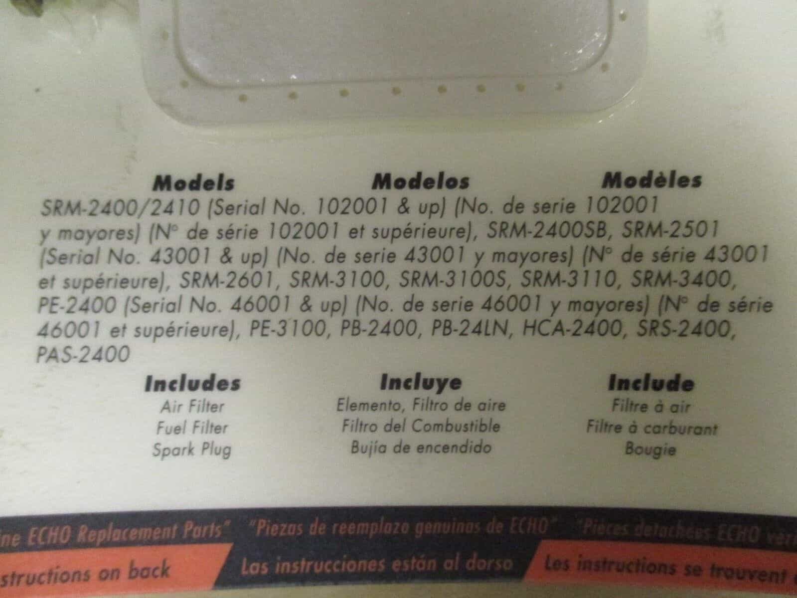 echo-2-cycle-engine-tune-up-kit-24-26-cc-engine-fuel-air-filter-spark-plug-90065