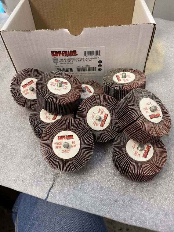 box-of-10-superior-10192-flap-wheel-mandrel-2-1-2-x-1-x-1-4-20-p60-ao