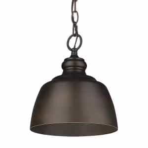 Golden Lighting 0316-M1L RBZ Holmes 1-Light Rubbed Bronze Standard Pendant Light