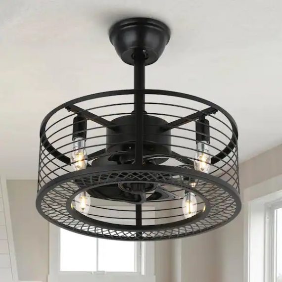 antoine-fs6625-4-17-in-black-ceiling-fan-caged-ceiling-fan-indoor-with-lights-and-remote-enclosed-ceiling-fan