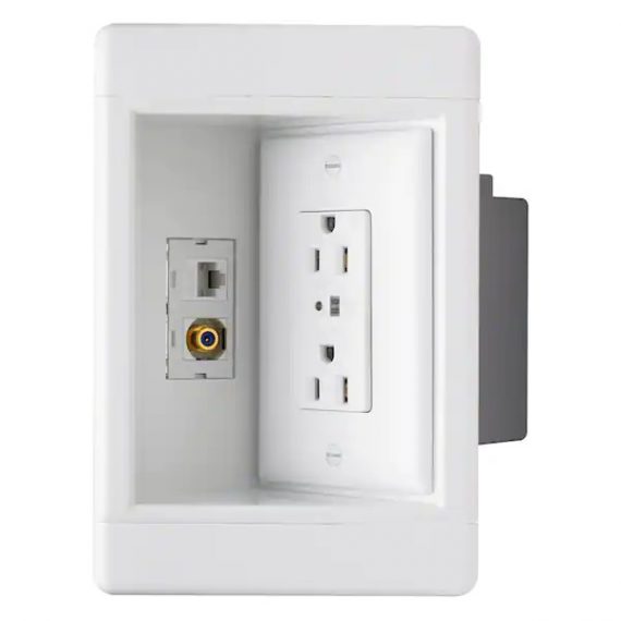 legrand-tv1wtvssw-pass-seymour-1-gang-recessed-tv-media-box-kit-with-surge-suppressing-outlet-and-low-voltage-inserts-white