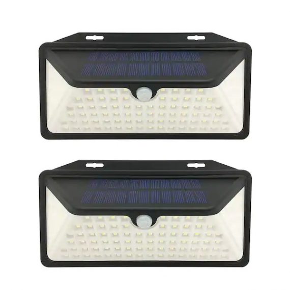 wbm-smart-h-le-11-low-voltage-solar-powered-black-light-motion-sensing-outdoor-100-led-path-light-wall-light-for-yard-2-pack