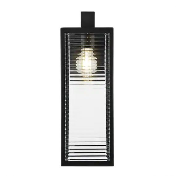hampton-bay-hb7101-43-lurelane-17-in-matte-black-1-light-outdoor-line-voltage-wall-sconce-with-no-bulb-included