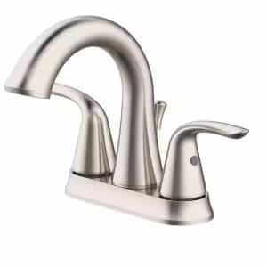 Glacier Bay 1008 089 153 Irena 4 in. Centerset 2-Handle Bathroom Faucet in Brushed Nickel