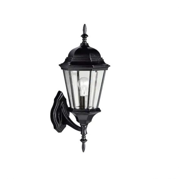 kichler-9653bk-madison-20-in-1-light-black-outdoor-light-wall-sconce-with-clear-beveled-glass-1-pack