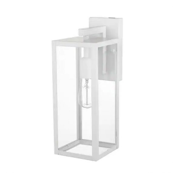 globe-electric-44836-bowery-1-light-matte-white-hardwired-outdoor-wall-lantern-sconce-with-clear-glass-shade