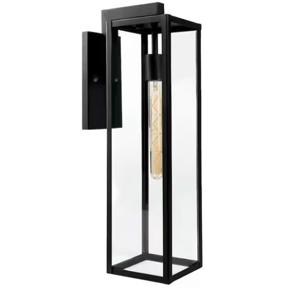norwell-1187-mb-cl-large-capture-1-light-matte-black-outdoor-wall-lantern-sconce