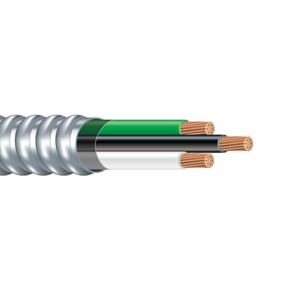 ARMORLITE 1000′ 8/2 Stranded Copper MC W/ #10 Ground Aluminum Armor Metal Cable