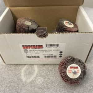 BOX OF 10 Superior 10184 Flap Wheel Mandrel 2″ x 1″ x 1/4″-20  P60 AO