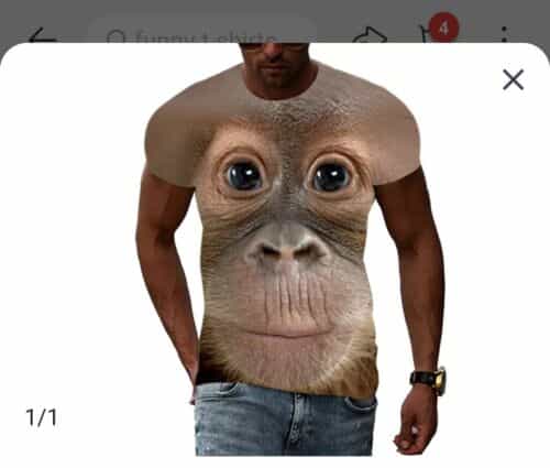 Designer Tee Shirts Gorilla Face 2