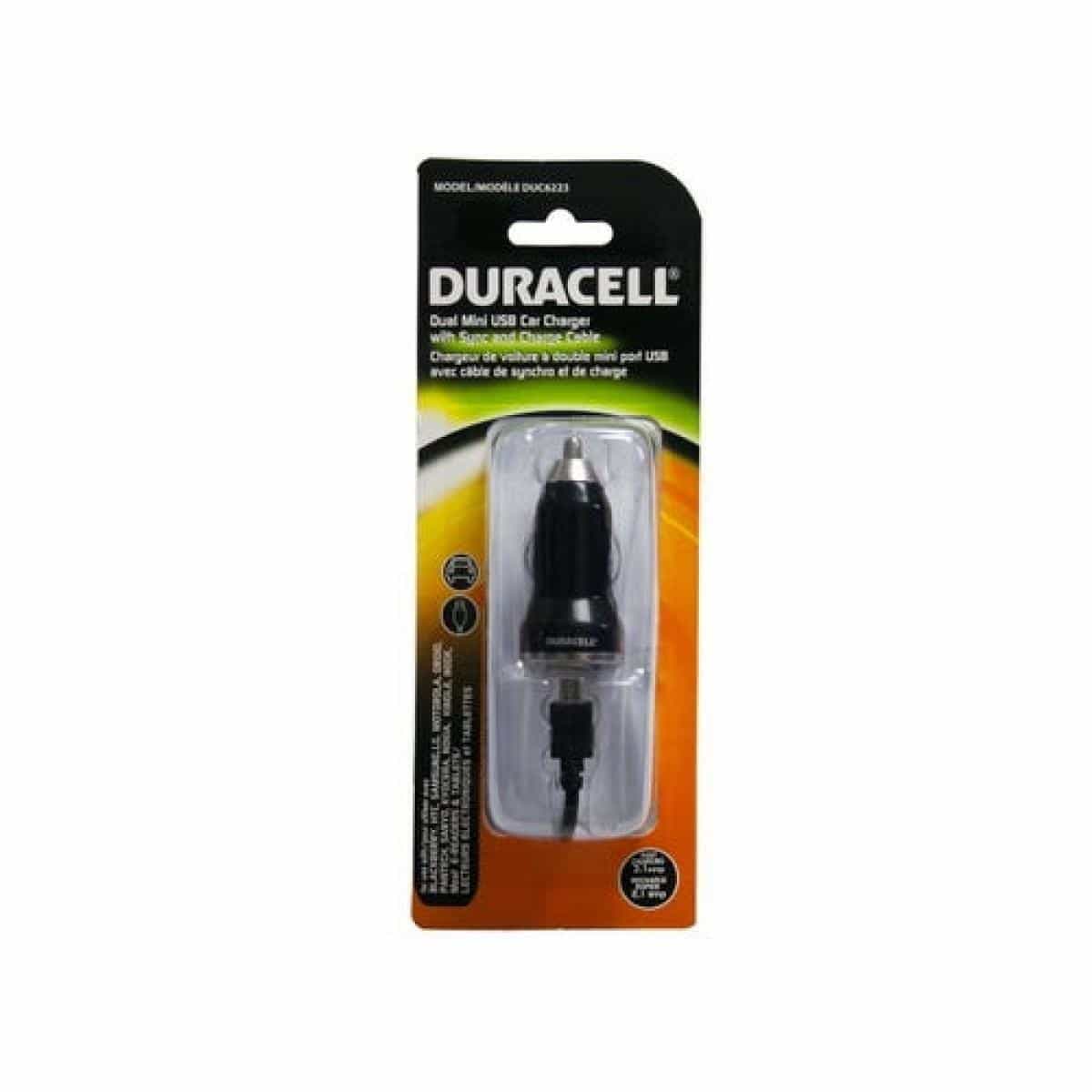 Duracell 2.1 Amp Dual USB Car Charger with Micro USB Cord