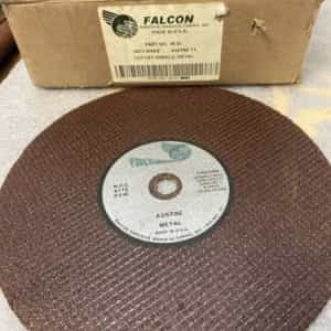 FALCON 3E12 Aluminum Oxide Abrasive Material, 10″ Cutoff Wheel, 5/8″ Hole